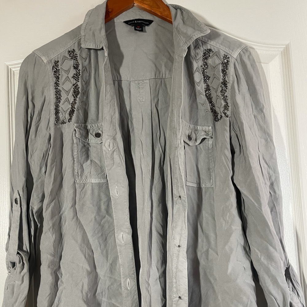 Cute studded button up.